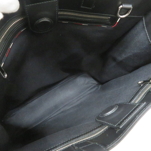 Gucci GG Supreme Tote Bag Shoulder Gray Black Leather Emblems - Picture 8 of 9